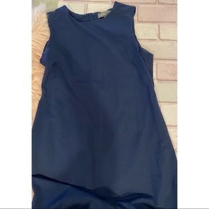 Navy blue office/business attire. Sleek, comfy look